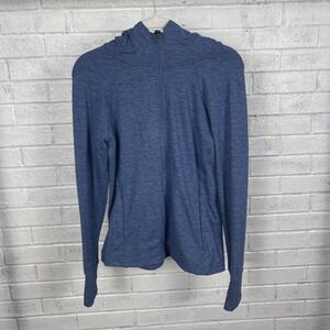 Free Fly Blue‎ Zip Uo Hooded Top Womens Size M Stretch Running Gym